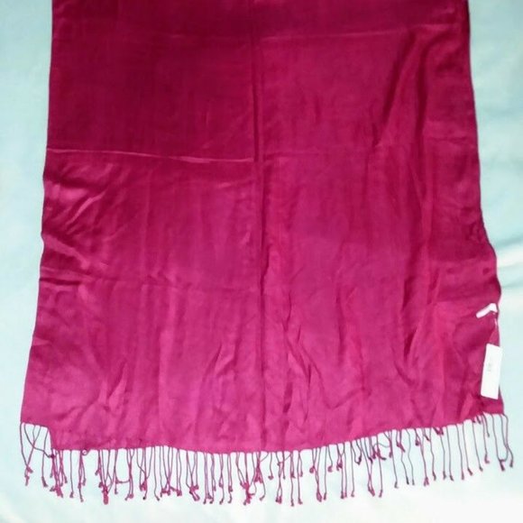Bijoux Terner Accessories - Bijoux Terner Pashmina Style Shawl Burgandy 76"